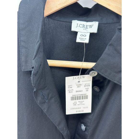 NWT - J. Crew Womens Black Short Sleeve Dress w/ Pockets & Belt Size 00 - Picture 2 of 5